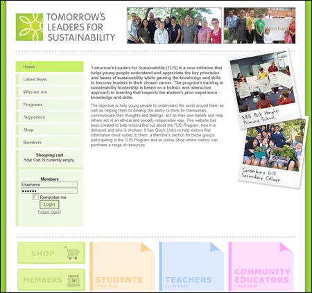 Tomorrow’s Leaders for Sustainability (TLfS) - Website