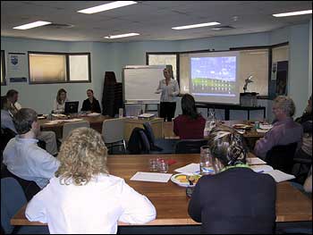 Jane Stewart presenting at Water Education Network meeting