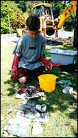 Collecting litter in Tweedshire