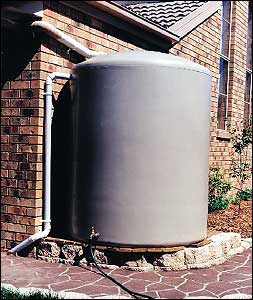 House with rainwater tank