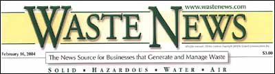 Waste News masthead